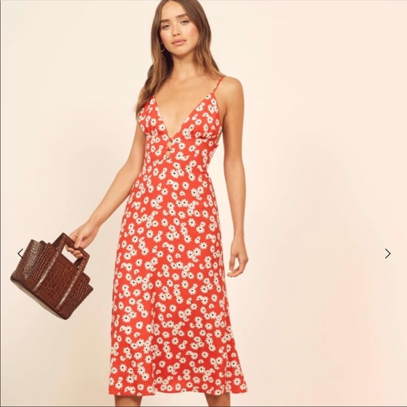 Reformation Dresses & Skirts - NWT reformation Montague poppy red Midi Dress
